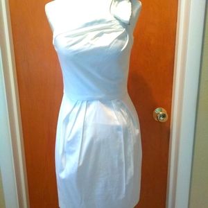 Bisou Bisou size 4 white one shoulder dress